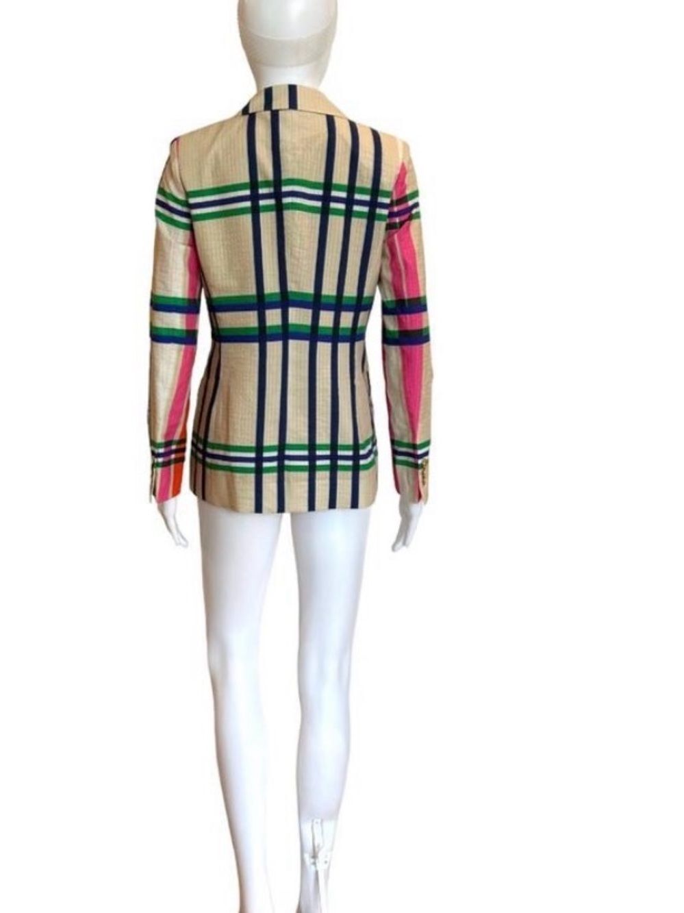 NWOT VILAGALLO plaid single breasted harlow blazer in herne size 38 - Picture 2 of 9